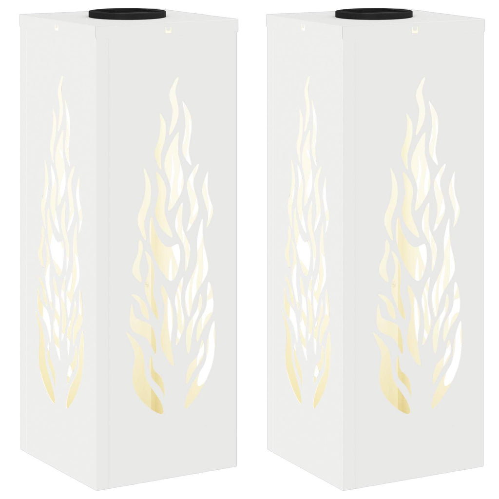 vidaXL Słoneczna LED lampa na ścieżkę 2 pcs Biały