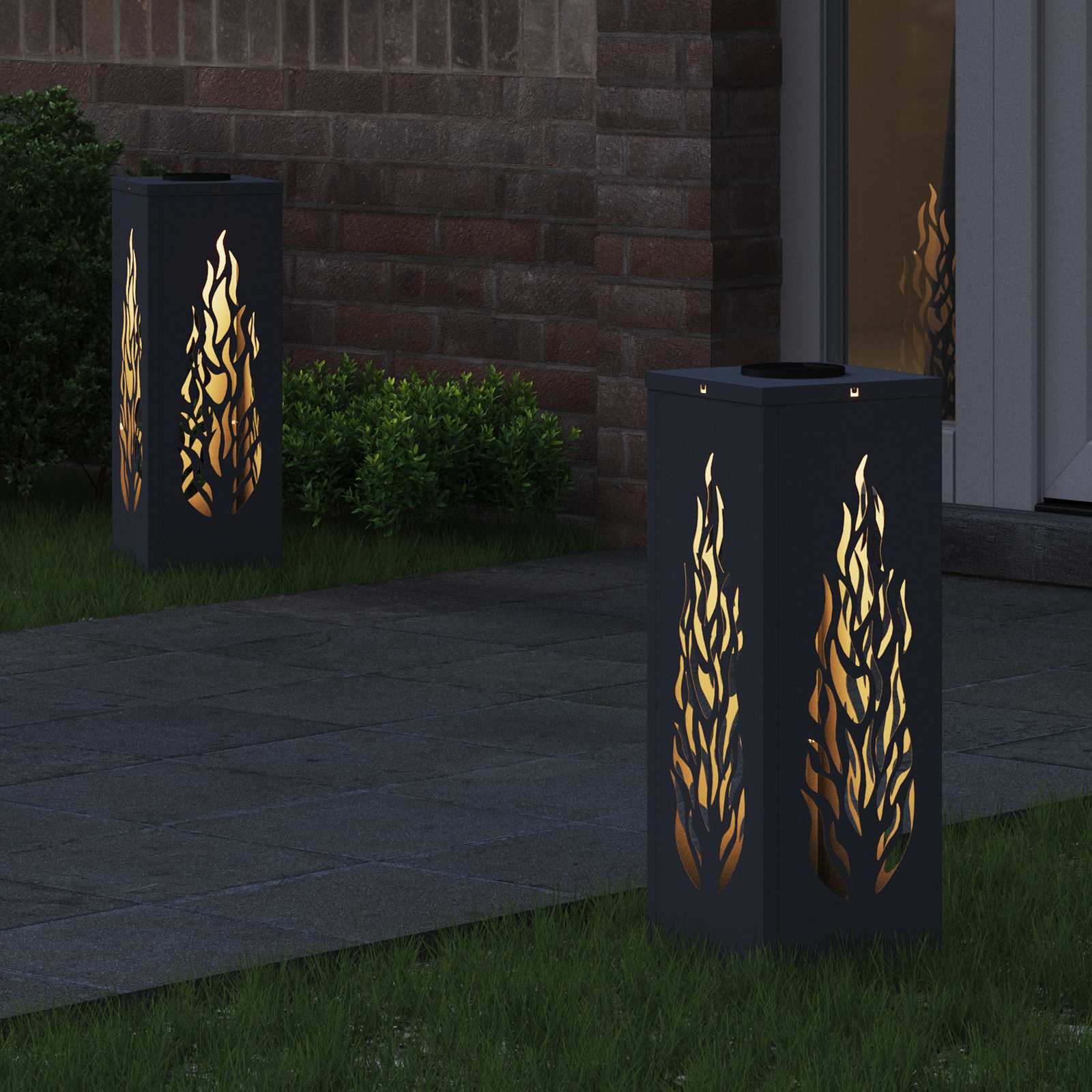 vidaXL Słoneczna LED lampa na ścieżkę 2 pcs Antracyt
