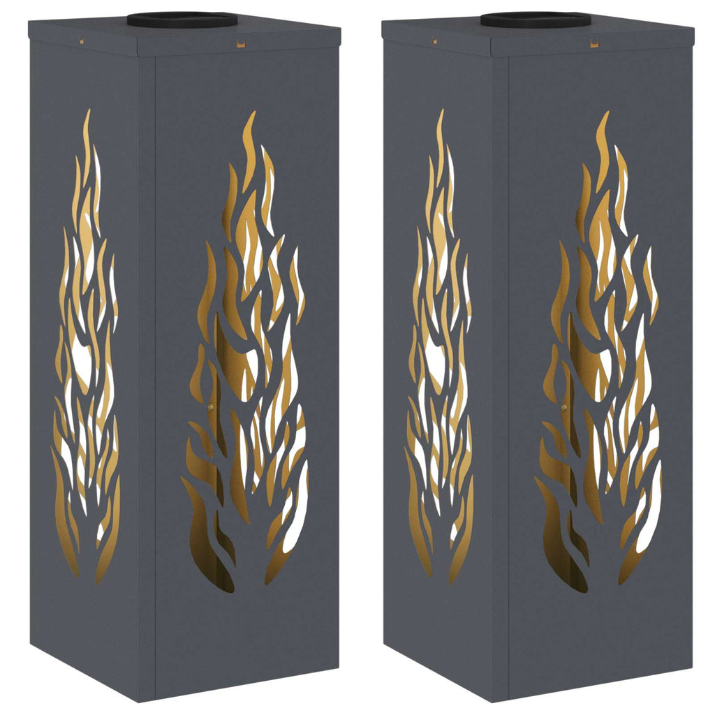 vidaXL Słoneczna LED lampa na ścieżkę 2 pcs Antracyt