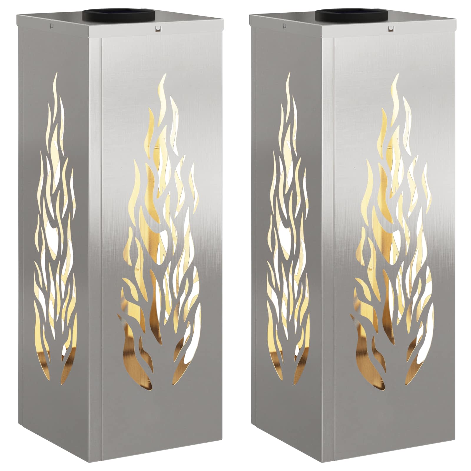vidaXL Słoneczna LED lampa na ścieżkę 2 pcs Srebrny Stal nierdzewna