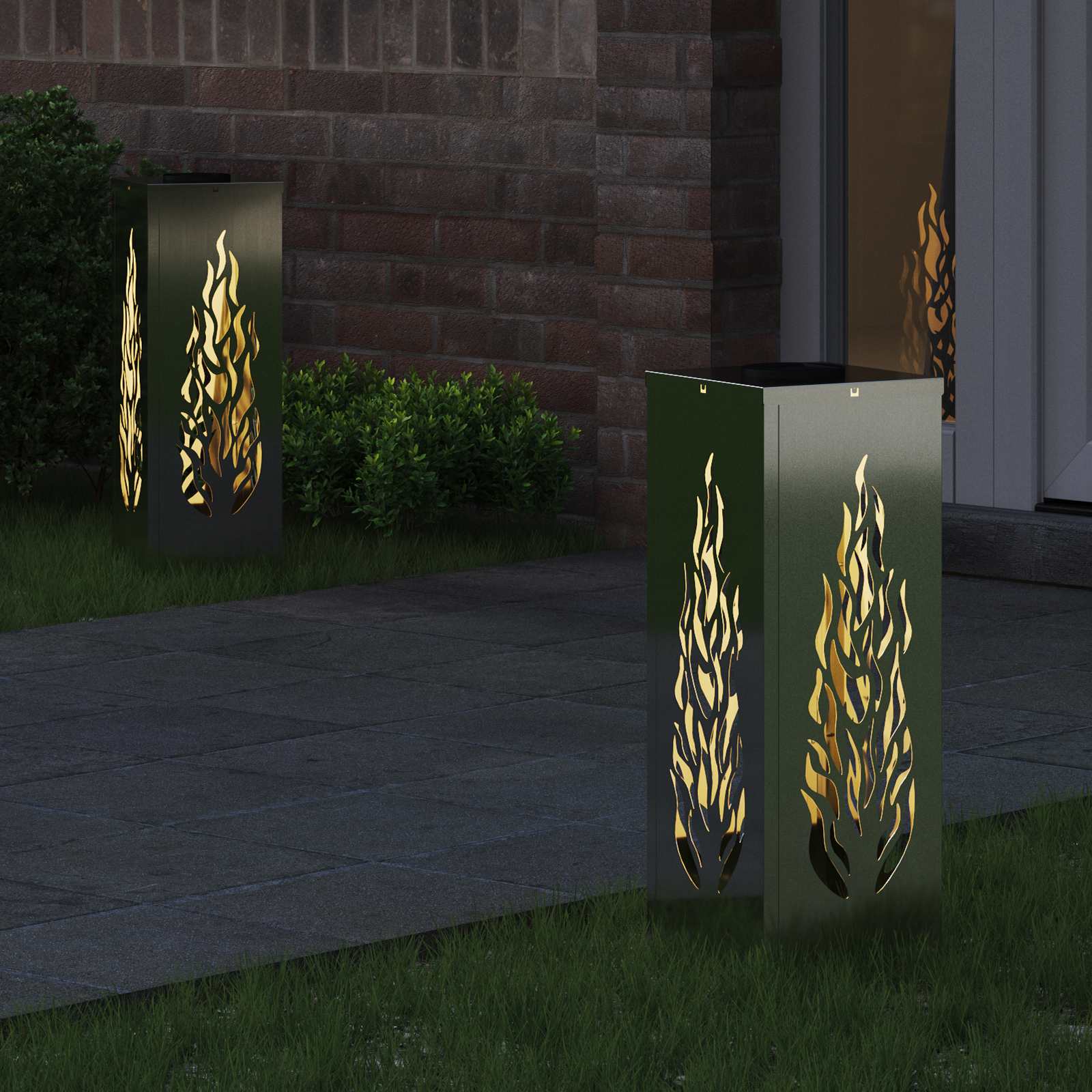 vidaXL Słoneczna LED lampa na ścieżkę 2 pcs Srebrny Stal ocynkowana