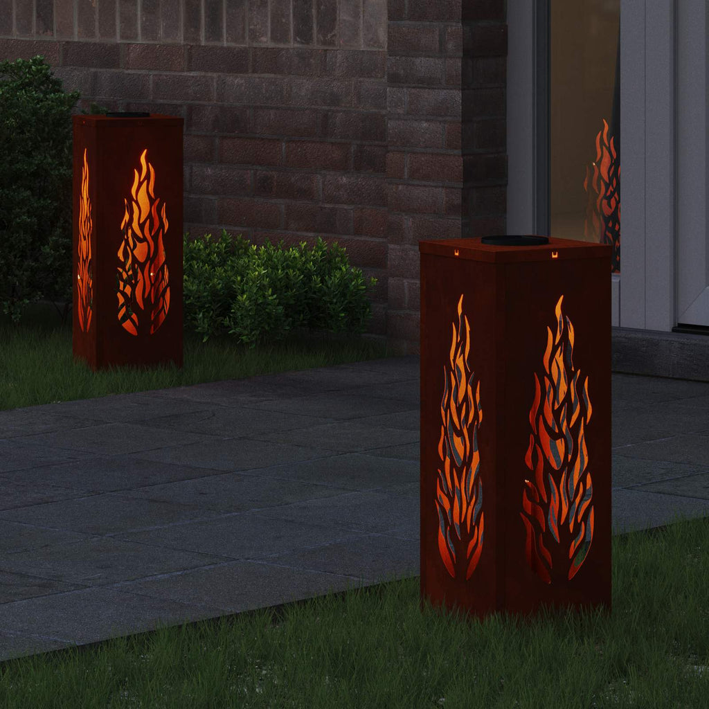 vidaXL Słoneczna LED lampa na ścieżkę 2 pcs kolor bronzu