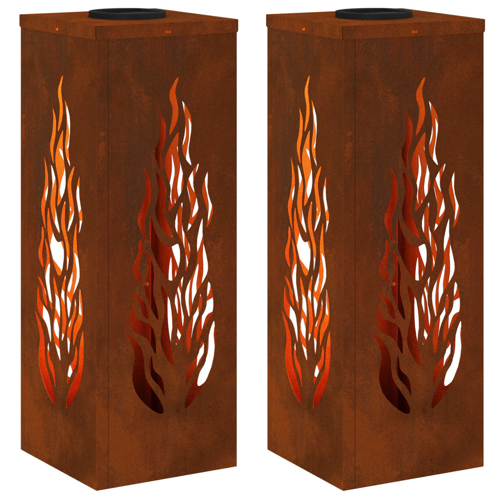 vidaXL Słoneczna LED lampa na ścieżkę 2 pcs kolor bronzu