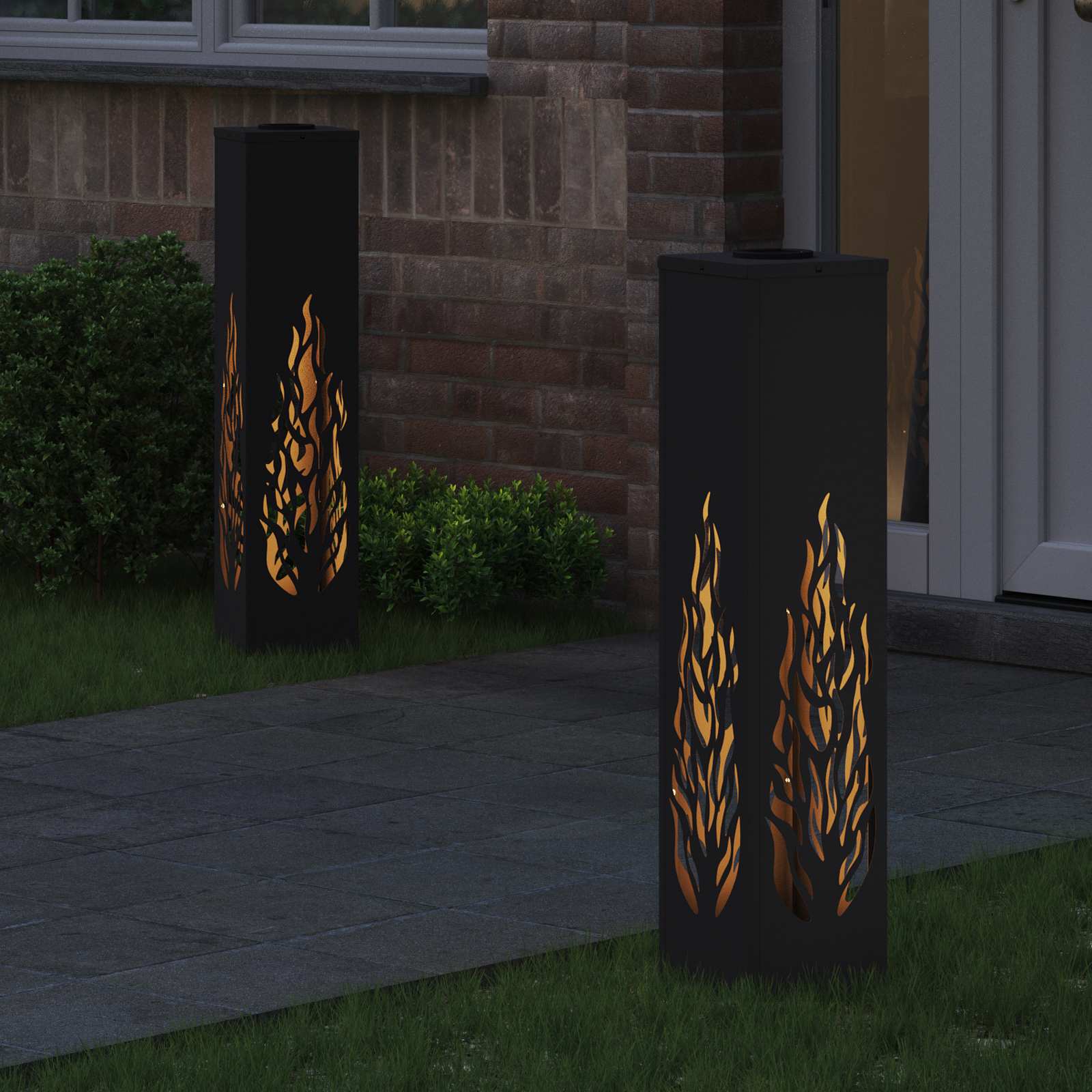 vidaXL Słoneczna LED lampa na ścieżkę 2 pcs Czarny