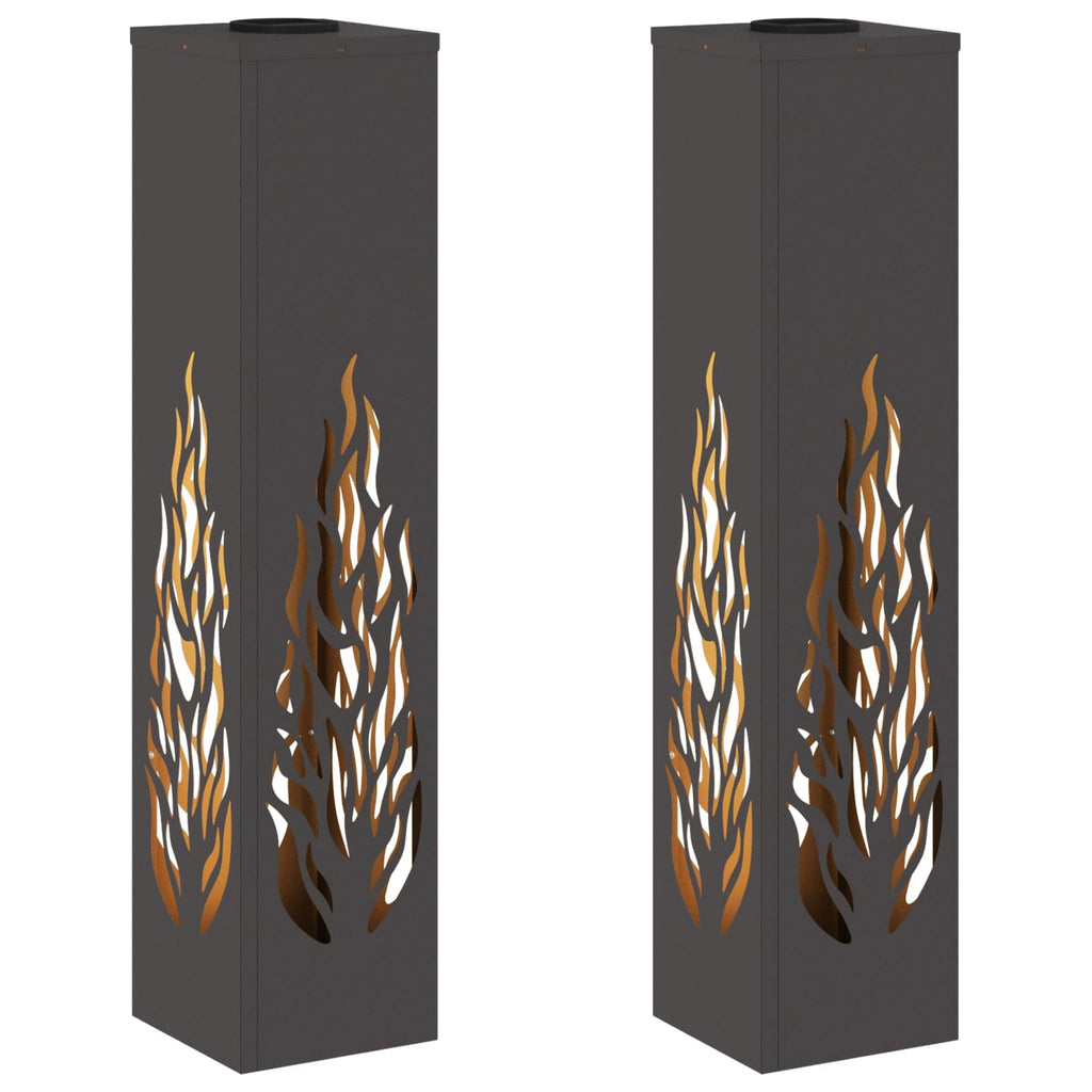 vidaXL Słoneczna LED lampa na ścieżkę 2 pcs Czarny