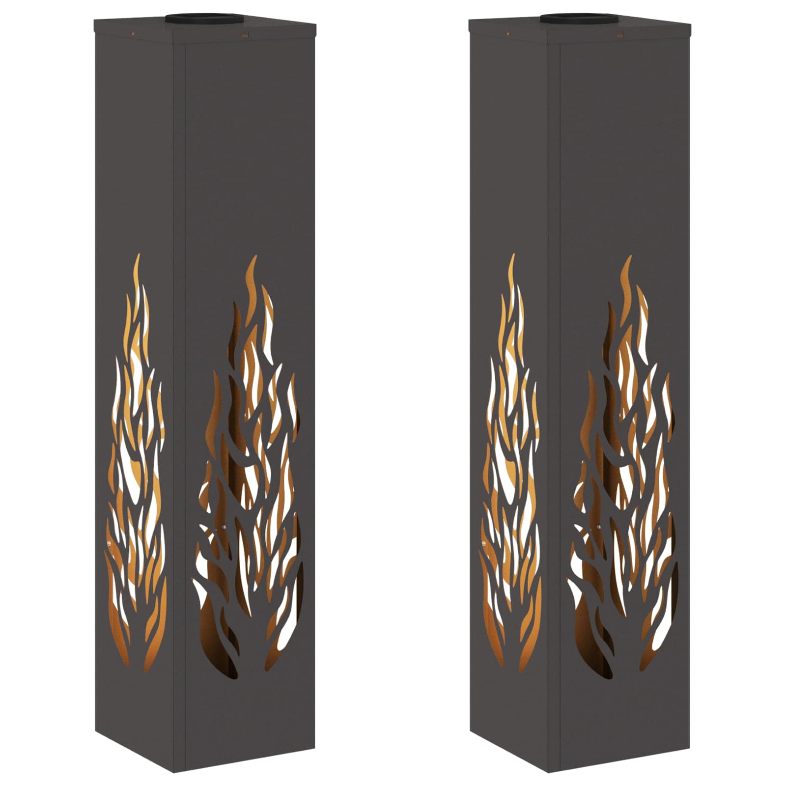 vidaXL Słoneczna LED lampa na ścieżkę 2 pcs Czarny