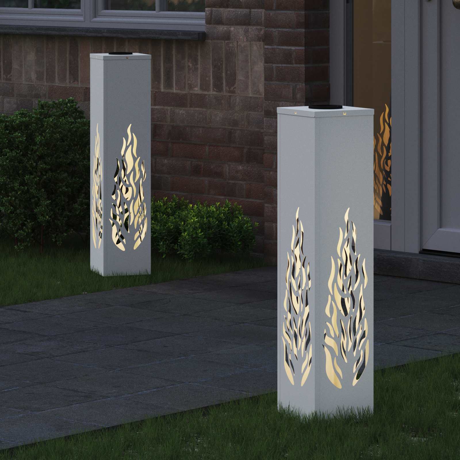 vidaXL Słoneczna LED lampa na ścieżkę 2 pcs Biały