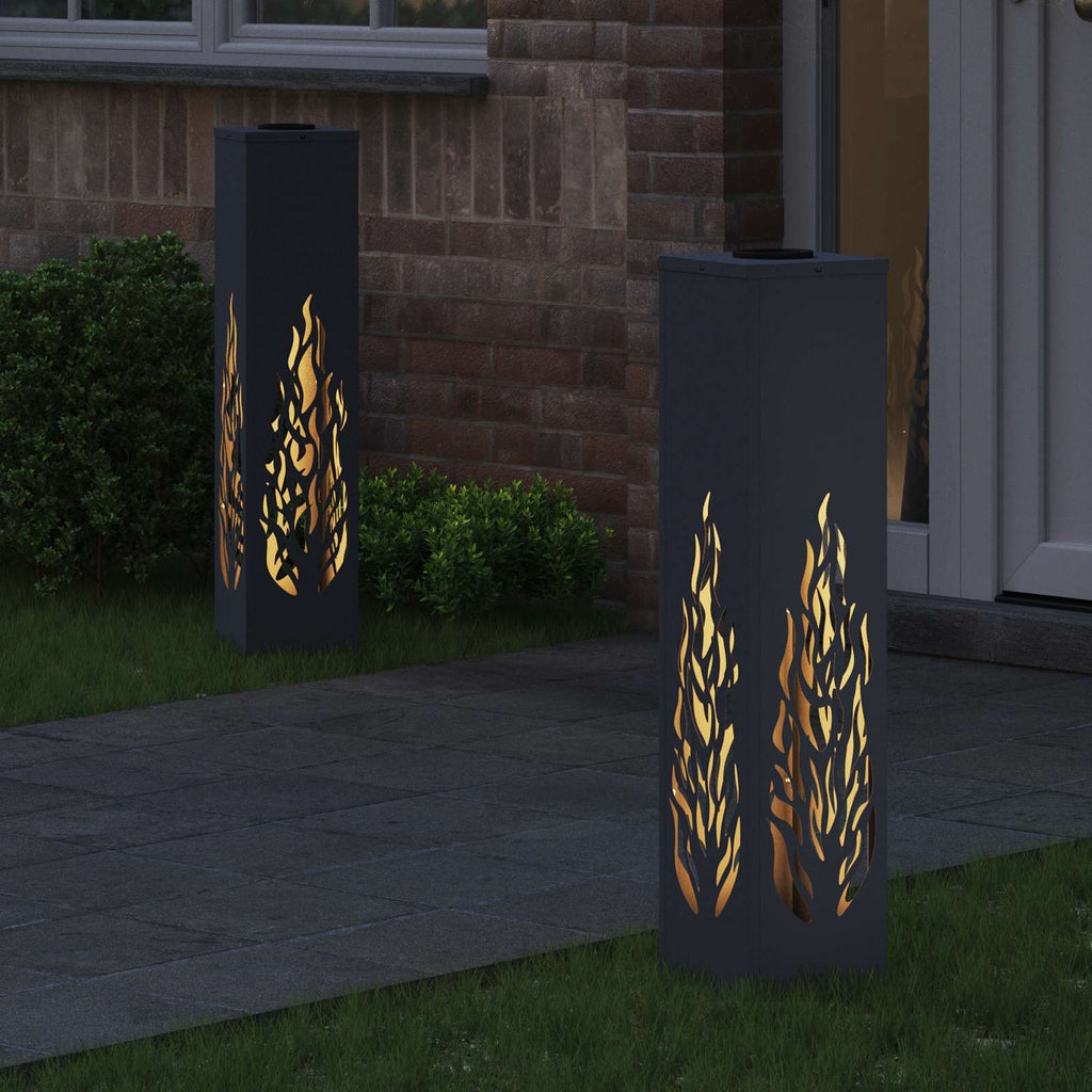 vidaXL Słoneczna LED lampa na ścieżkę 2 pcs Antracyt