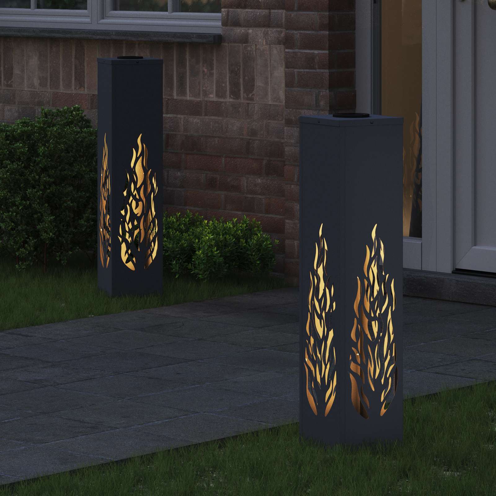 vidaXL Słoneczna LED lampa na ścieżkę 2 pcs Antracyt