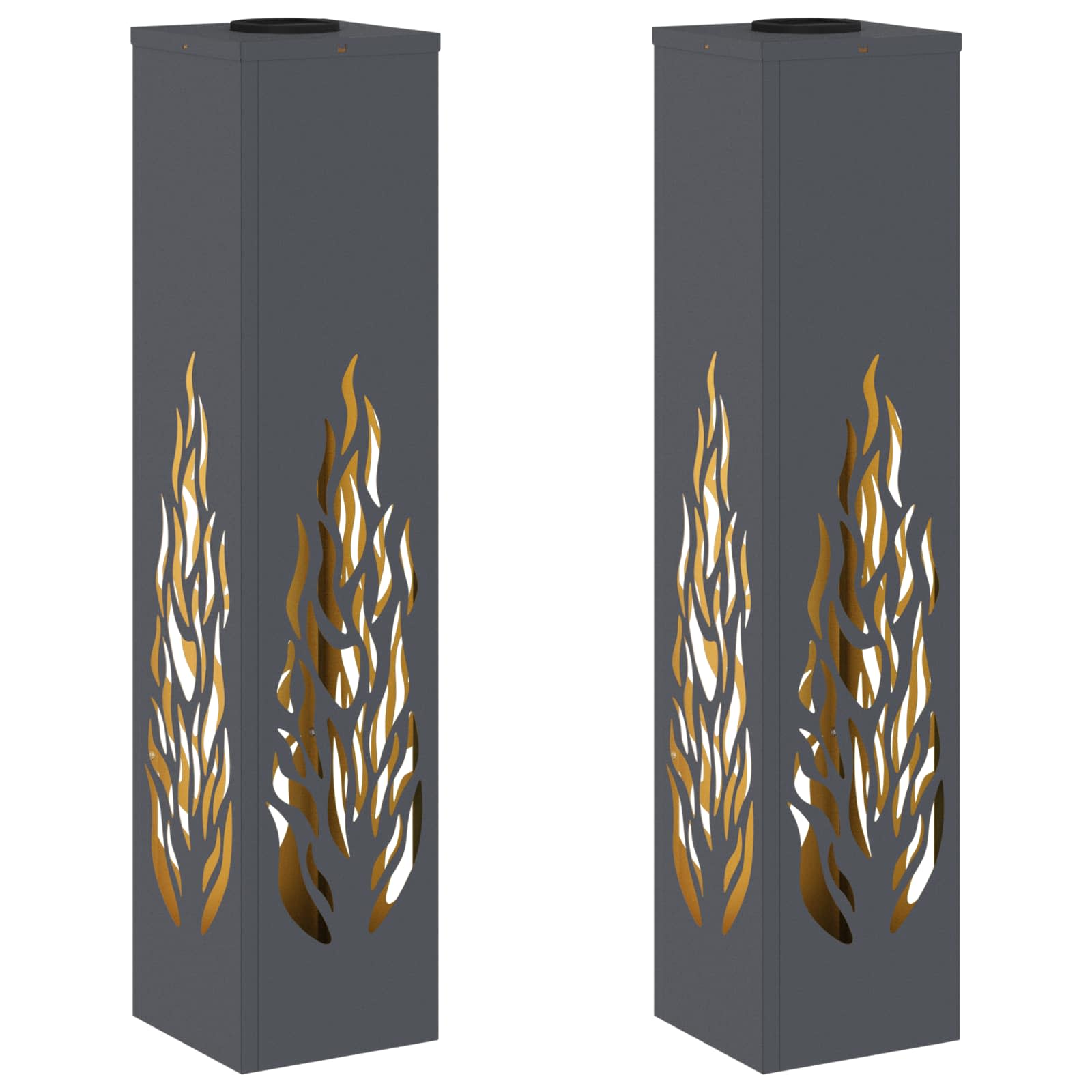 vidaXL Słoneczna LED lampa na ścieżkę 2 pcs Antracyt
