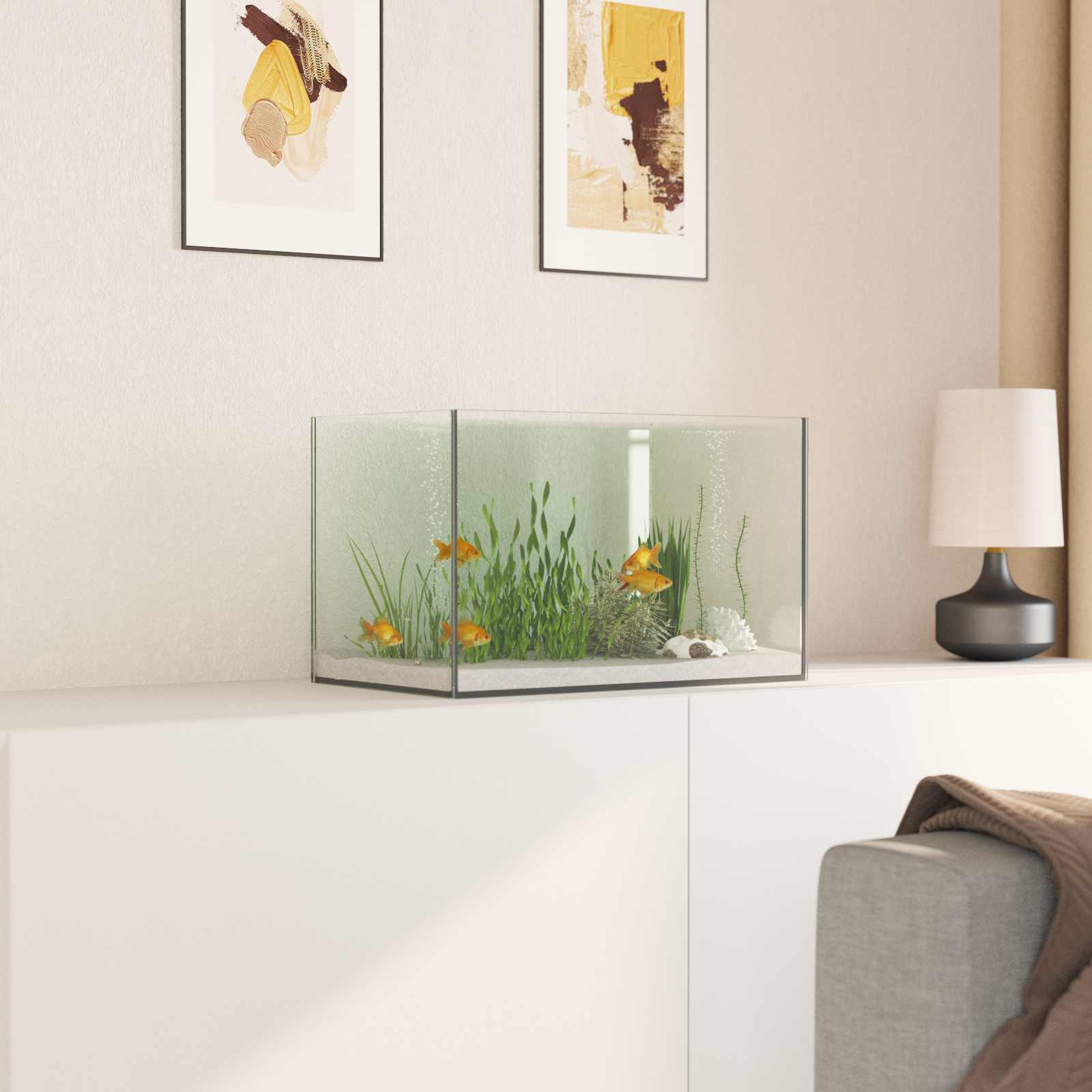 vidaXL Akwarium z przechowywaniem przezroczysty 40 x 25 x 25 cm Szkło
