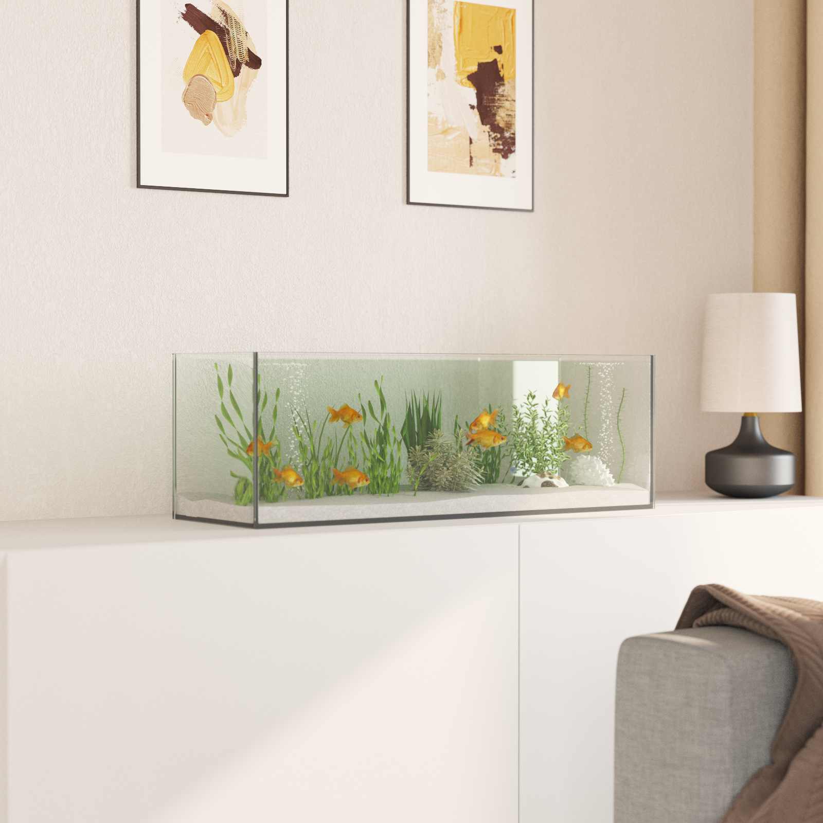 vidaXL Akwarium z przechowywaniem przezroczysty 60 x 20 x 20 cm Szkło