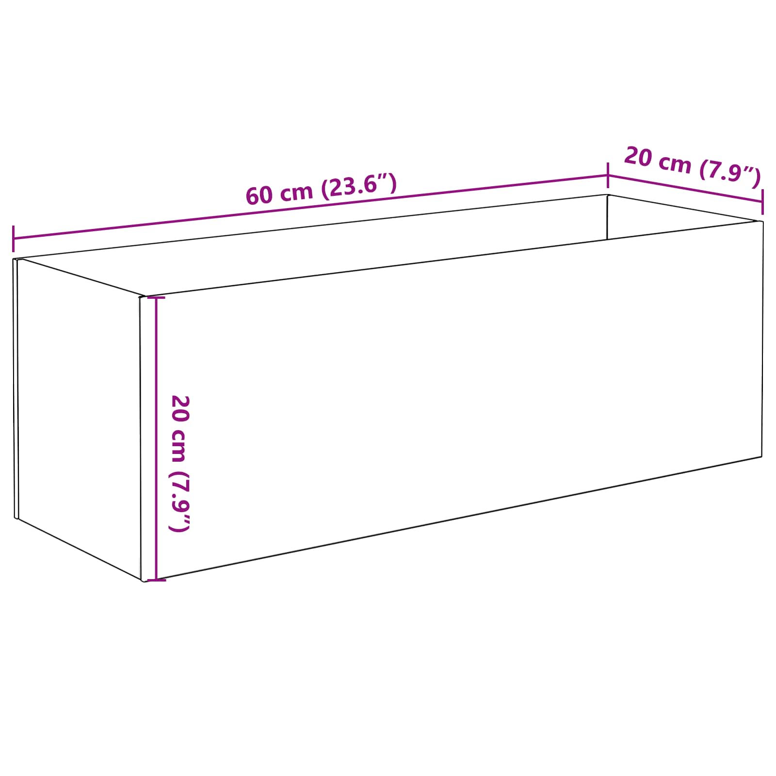 vidaXL Akwarium z przechowywaniem przezroczysty 60 x 20 x 20 cm Szkło