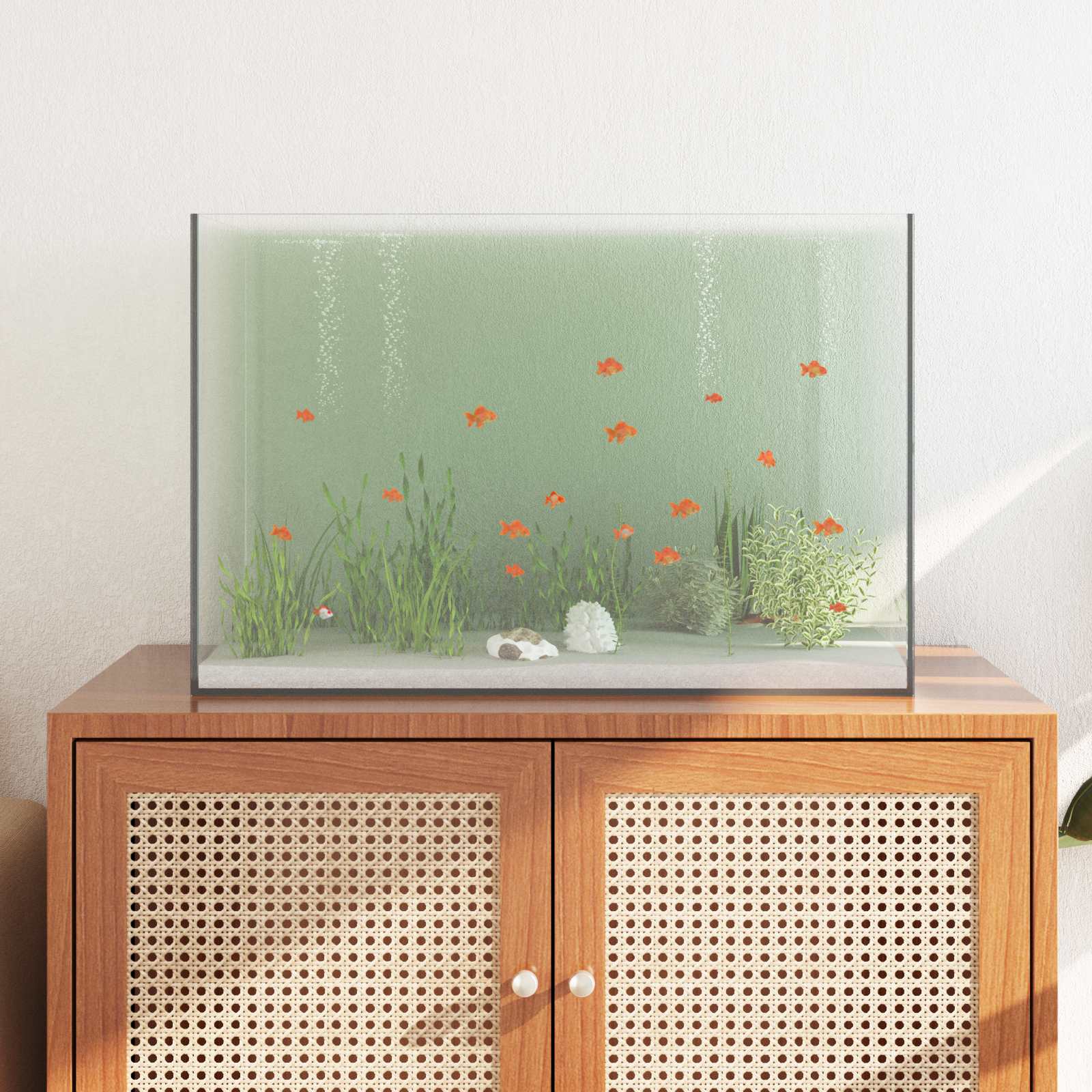 vidaXL Akwarium z przechowywaniem przezroczysty 60 x 35 x 40 cm Szkło