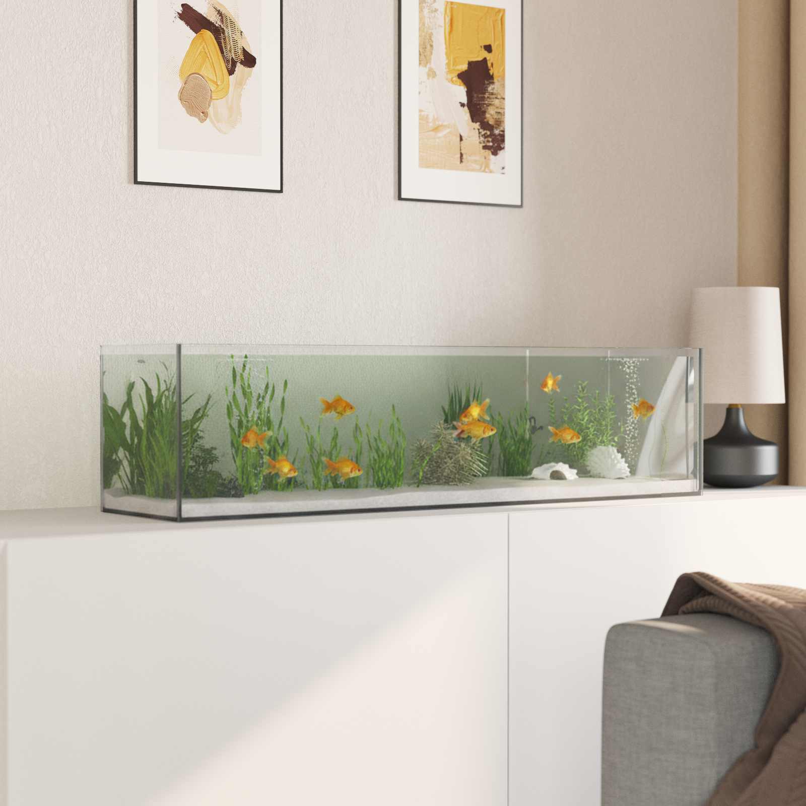 vidaXL Akwarium z przechowywaniem przezroczysty 80 x 20 x 20 cm Szkło