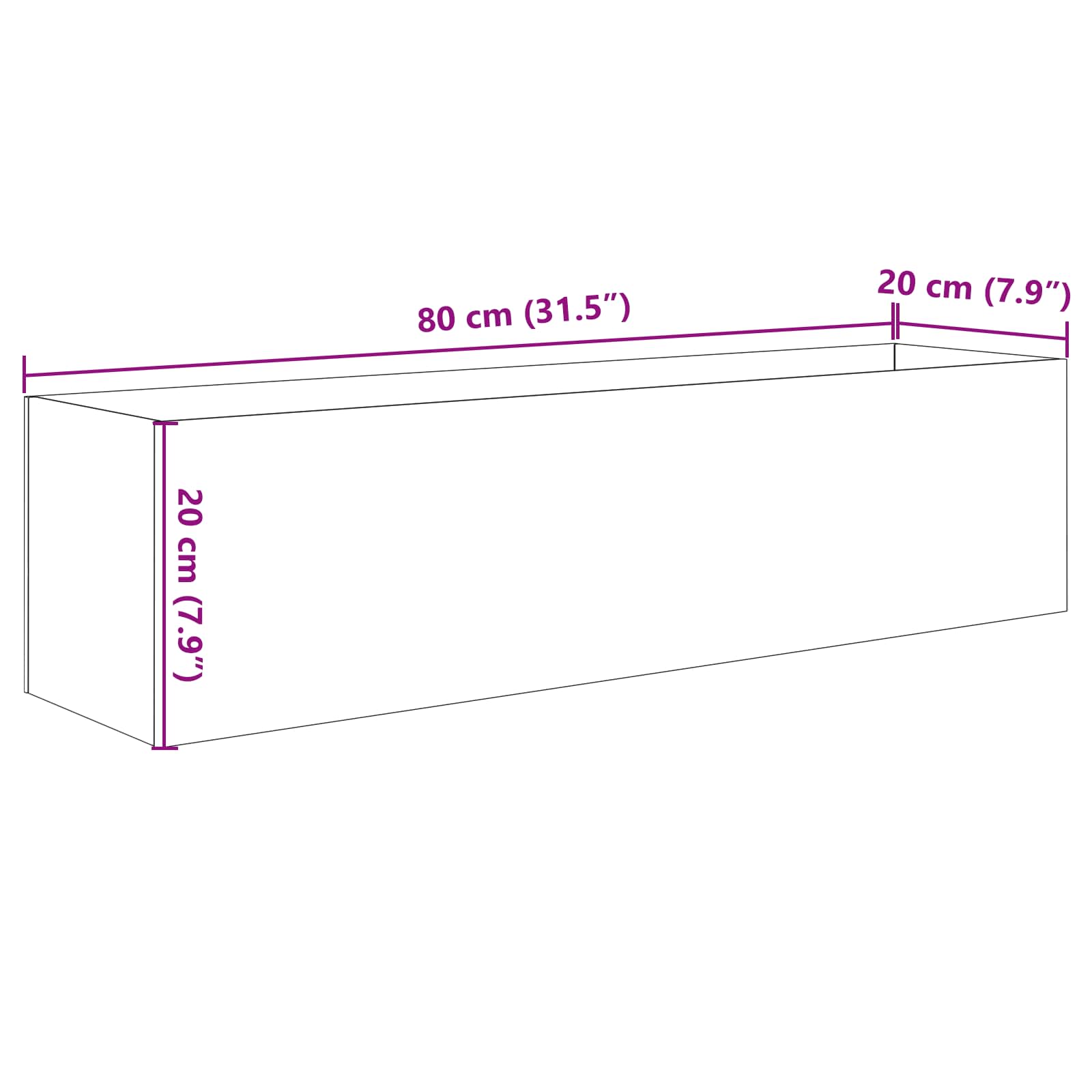 vidaXL Akwarium z przechowywaniem przezroczysty 80 x 20 x 20 cm Szkło