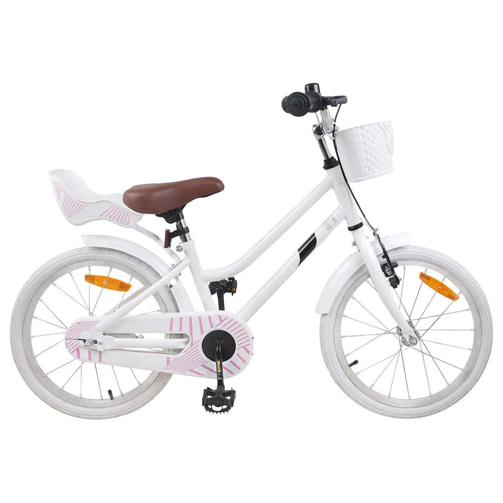 vidaXL Rower Dziecięcy 18 Cali dla dzieci w wieku 5-7 lat Biały