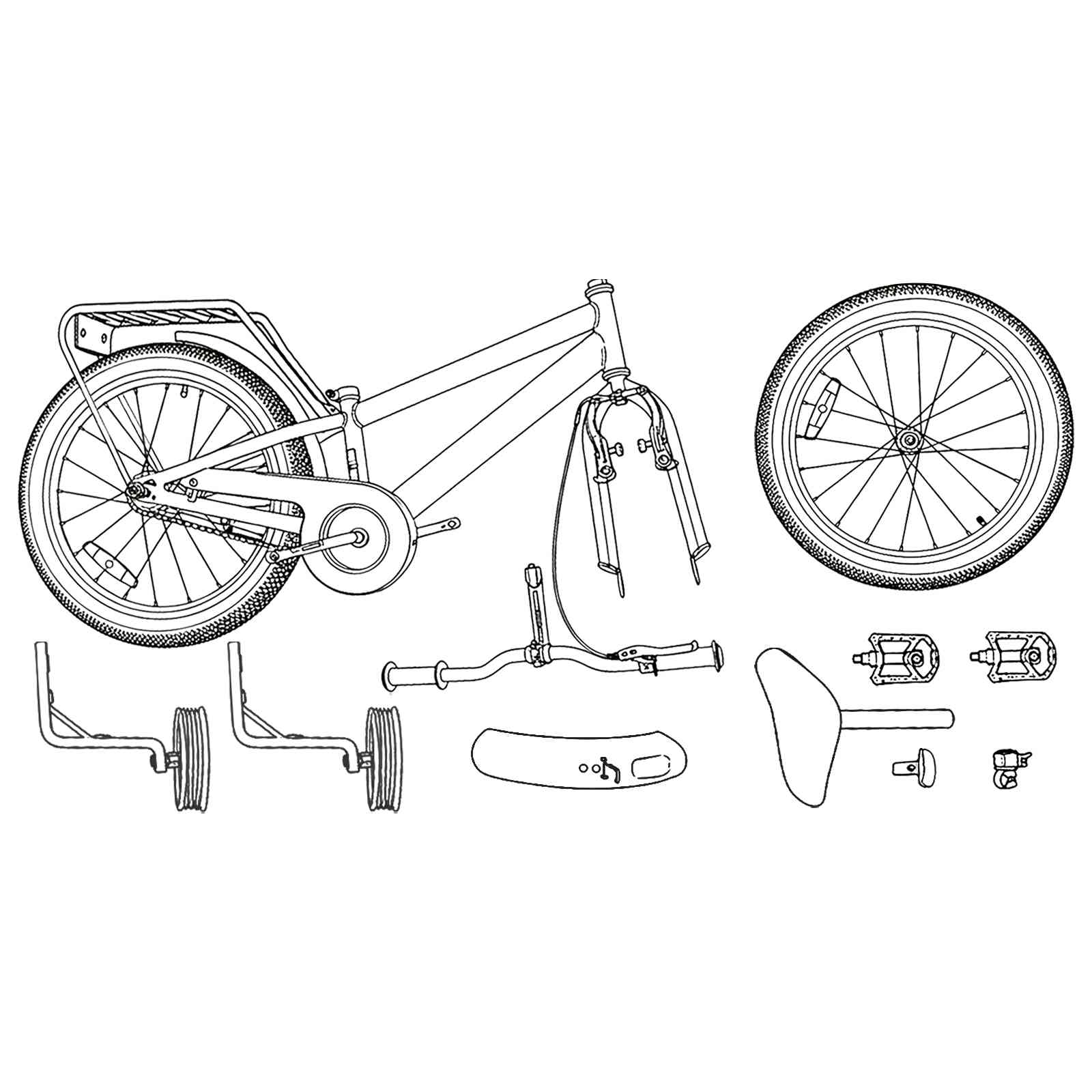 vidaXL Rower Dziecięcy 14 Cali dla dzieci w wieku 3-5 lat