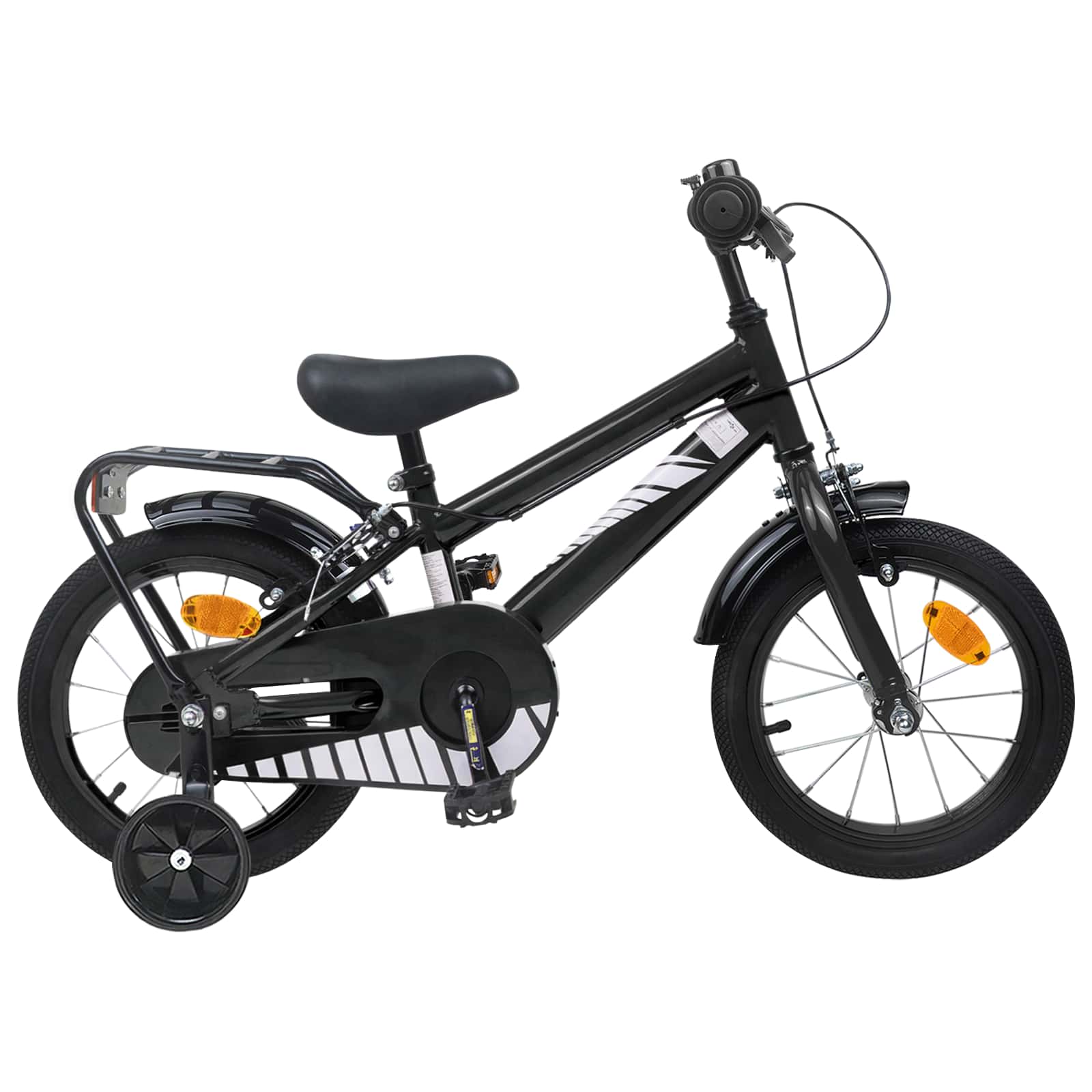 vidaXL Rower Dziecięcy 14 Cali dla dzieci w wieku 3-5 lat Czarny