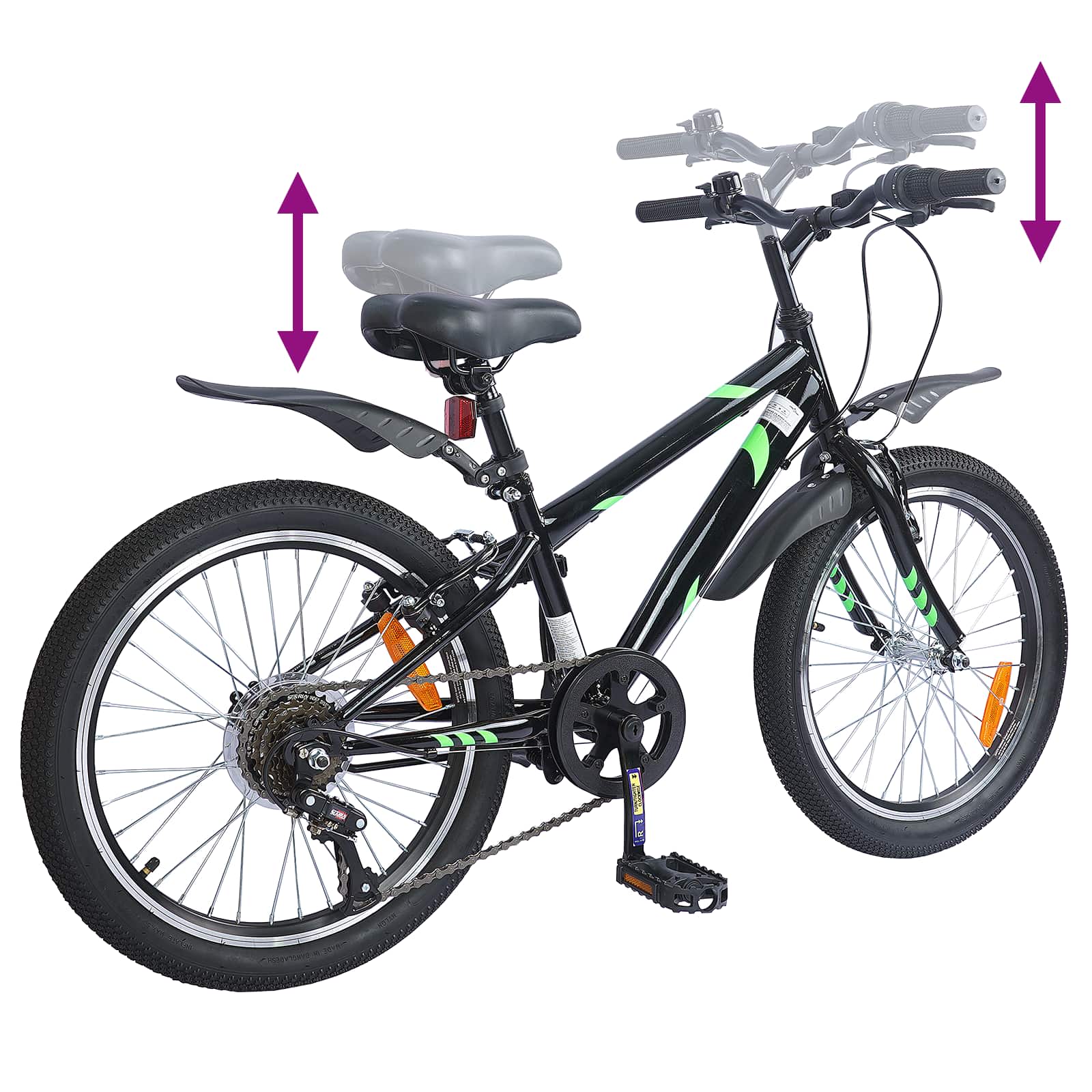 vidaXL Rower Dziecięcy 20 Cali 6-Speed dla dzieci w wieku 6-11 lat