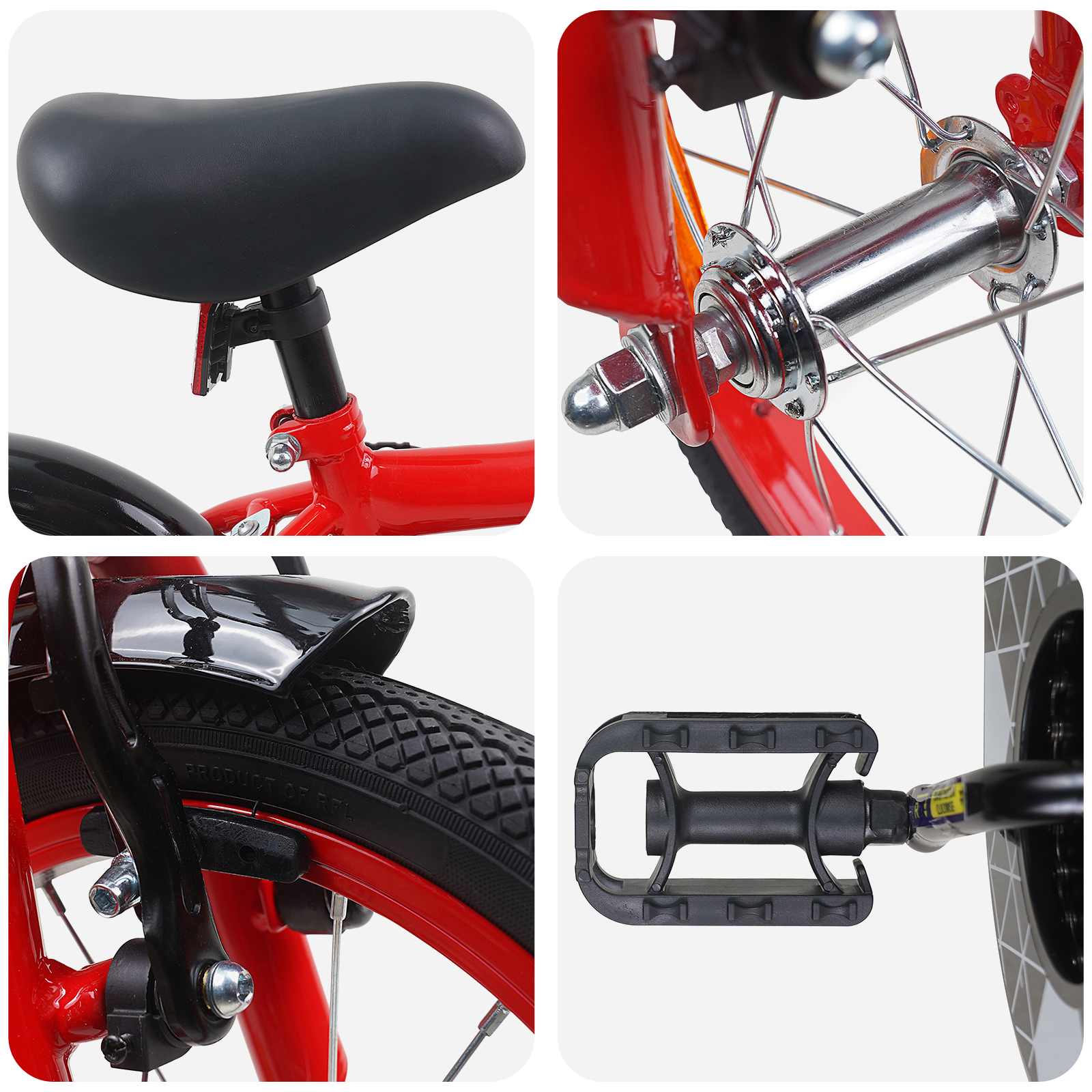 vidaXL Rower Dziecięcy 12 Cali dla dzieci w wieku 2-4 lata czerwony