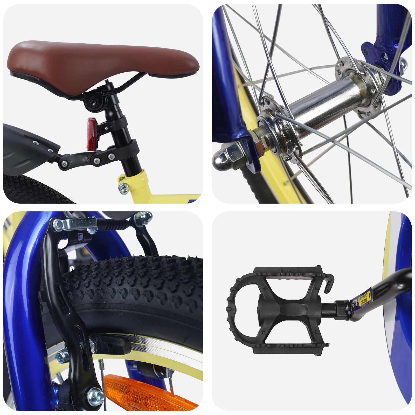 vidaXL Rower Dziecięcy 18 Cali dla dzieci w wieku 5-7 lat żółty