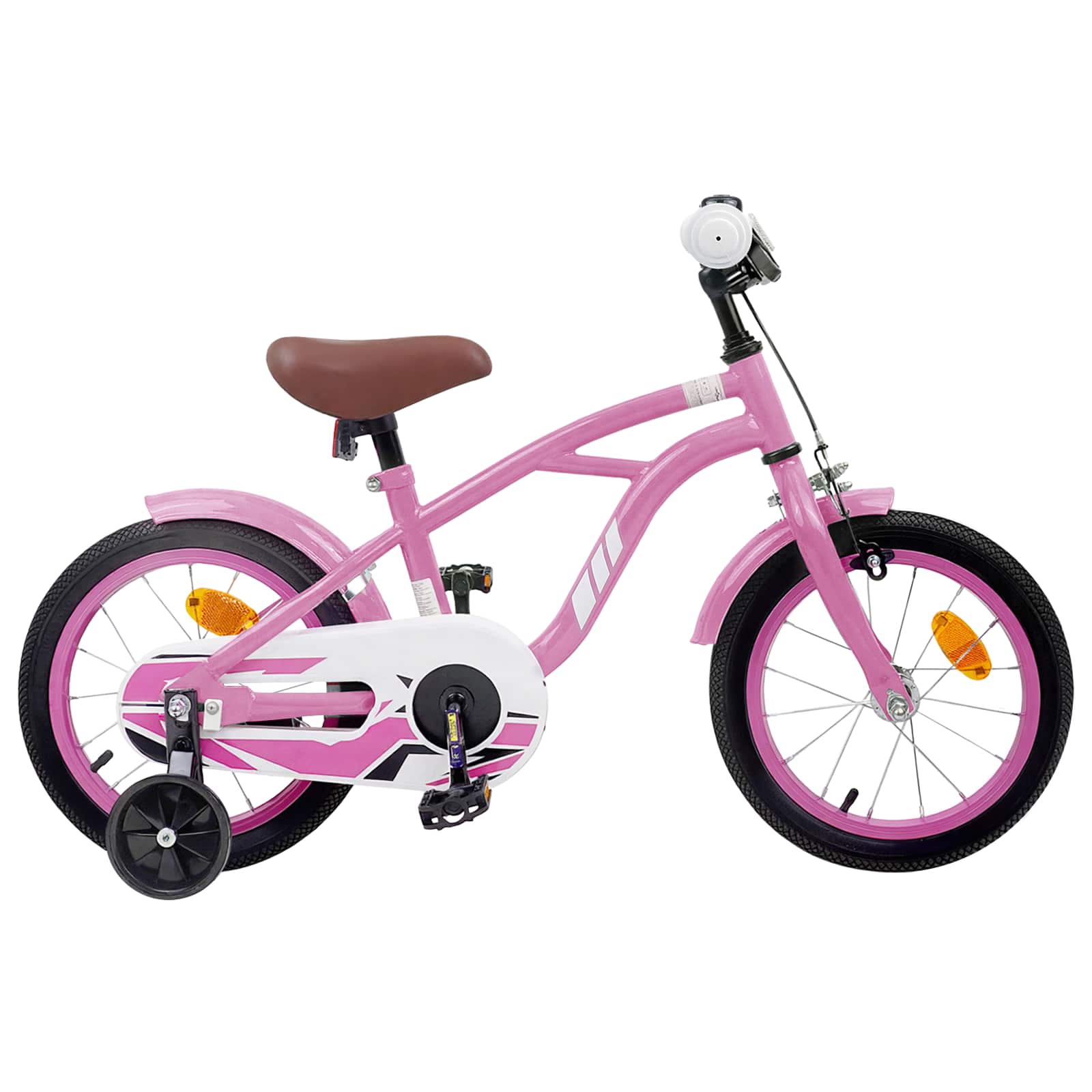 vidaXL Rower Dziecięcy 14 Cali dla dzieci w wieku 3-5 lat Jasny róż