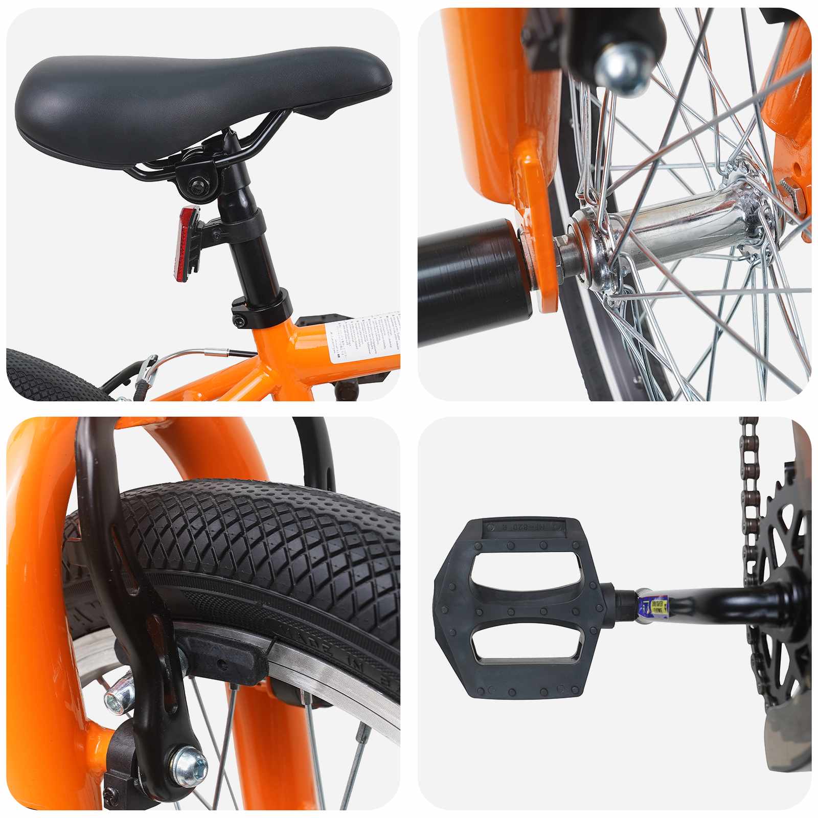 vidaXL BMX 20 Cali dla osób powyżej 9 roku życia pomarańczowy