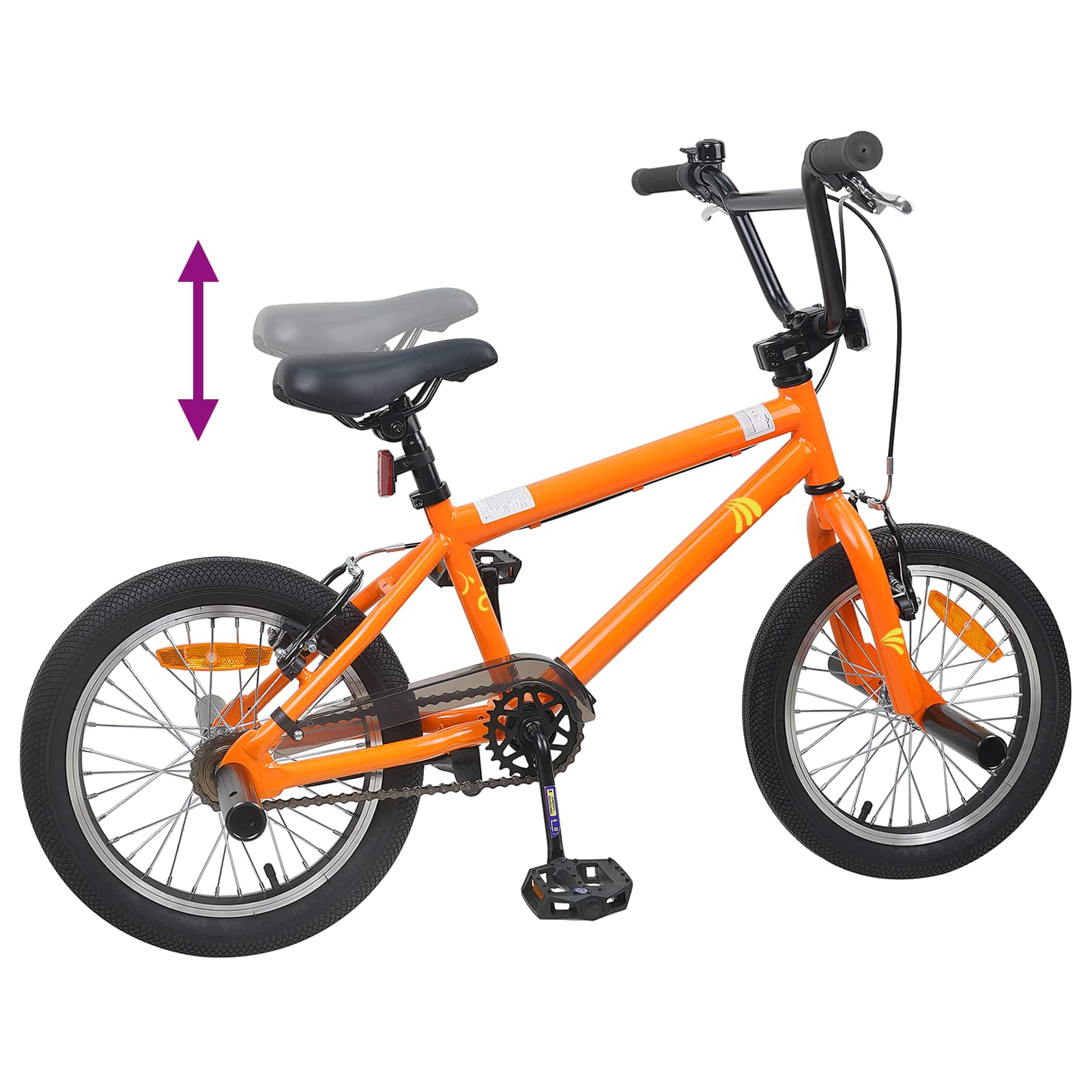 vidaXL BMX 20 Cali dla osób powyżej 9 roku życia pomarańczowy