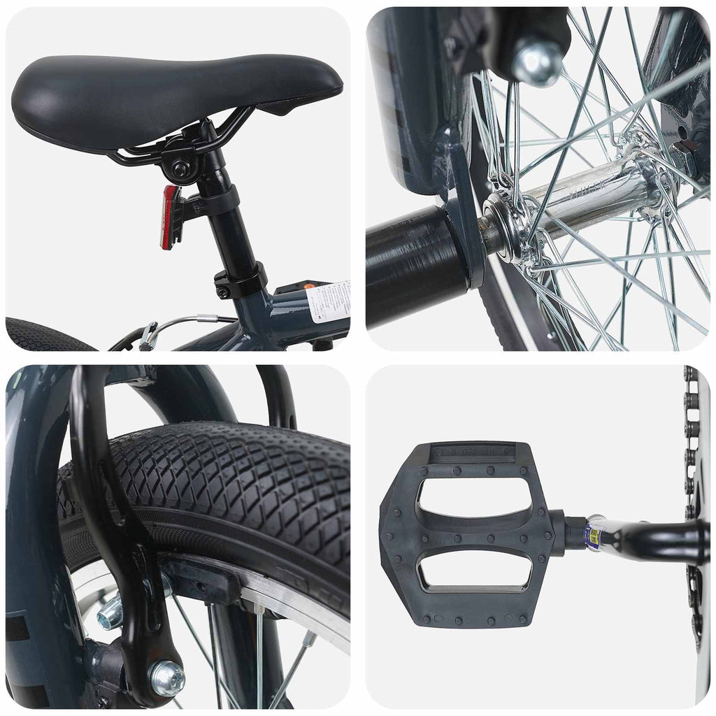 vidaXL BMX 16 Cali dla dzieci w wieku 5-8 lat ciemnoszary