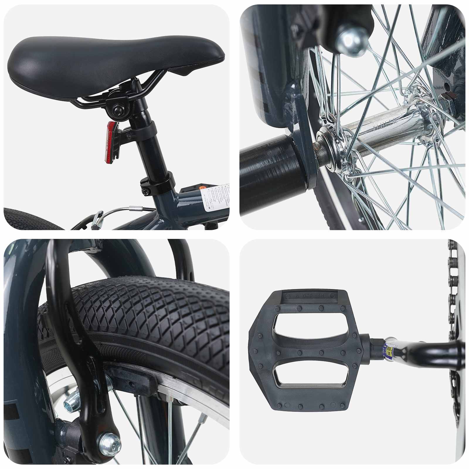 vidaXL BMX 16 Cali dla dzieci w wieku 5-8 lat ciemnoszary