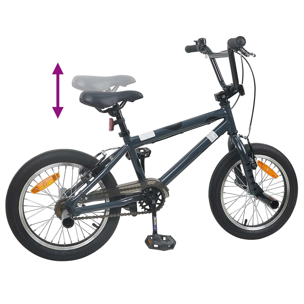 vidaXL BMX 16 Cali dla dzieci w wieku 5-8 lat ciemnoszary