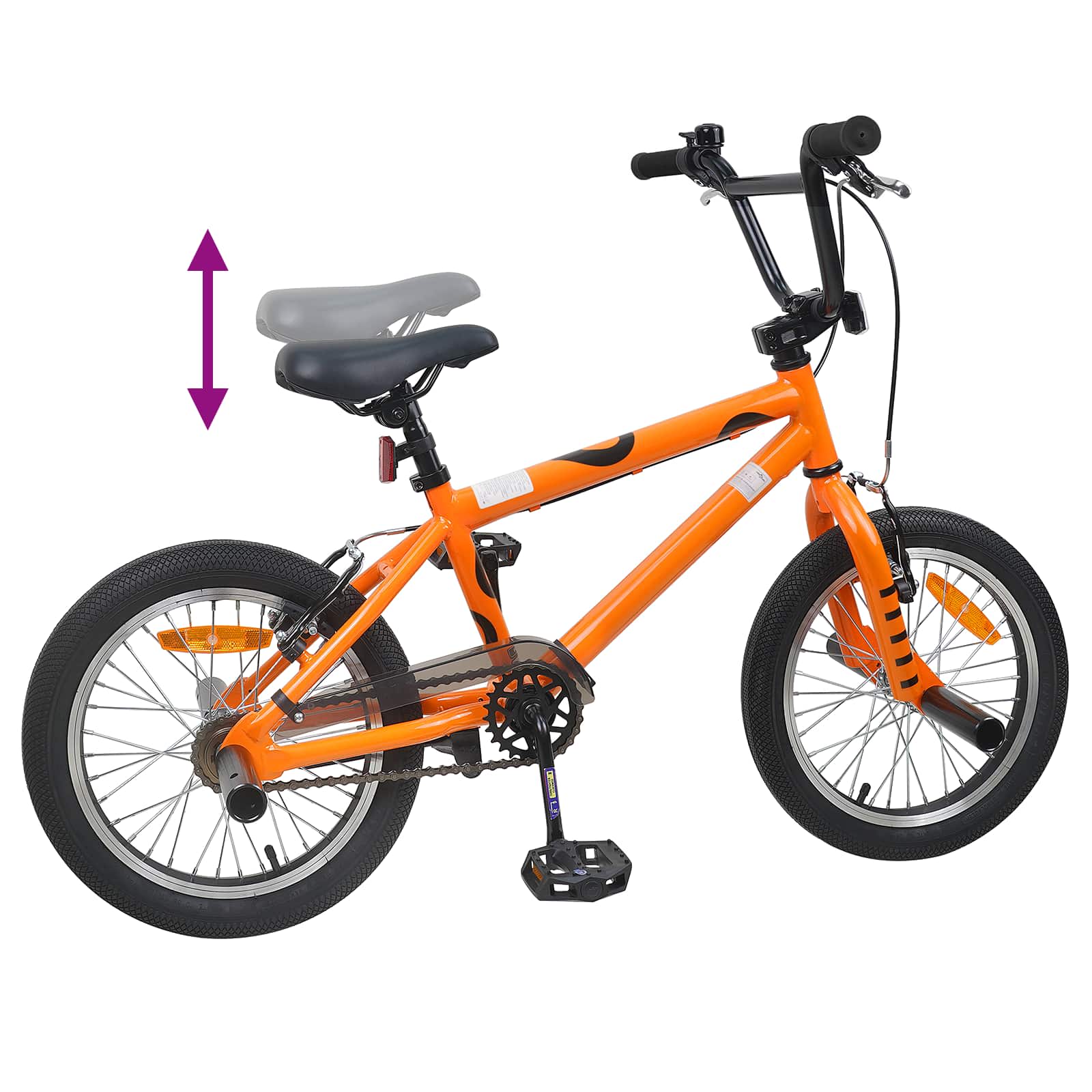vidaXL BMX 16 Cali dla dzieci w wieku 5-8 lat pomarańczowy