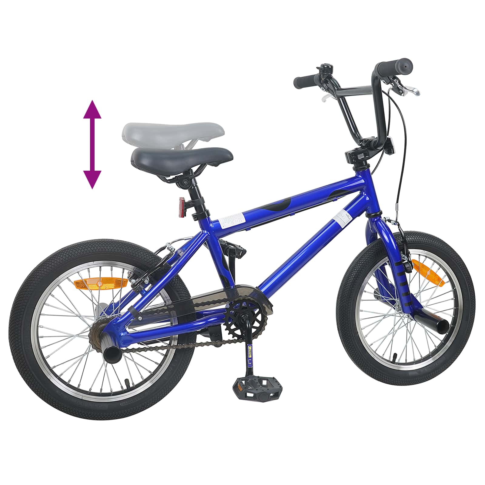 vidaXL BMX 16 Cali dla dzieci w wieku 5-8 lat Ciemnoniebieski