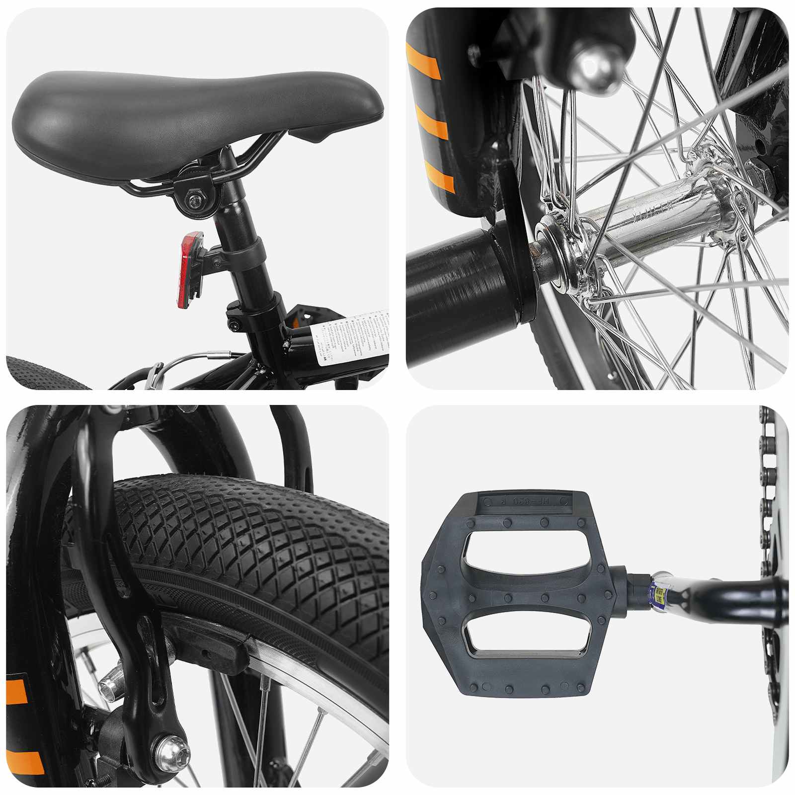 vidaXL BMX 16 Cali dla dzieci w wieku 5-8 lat Czarny