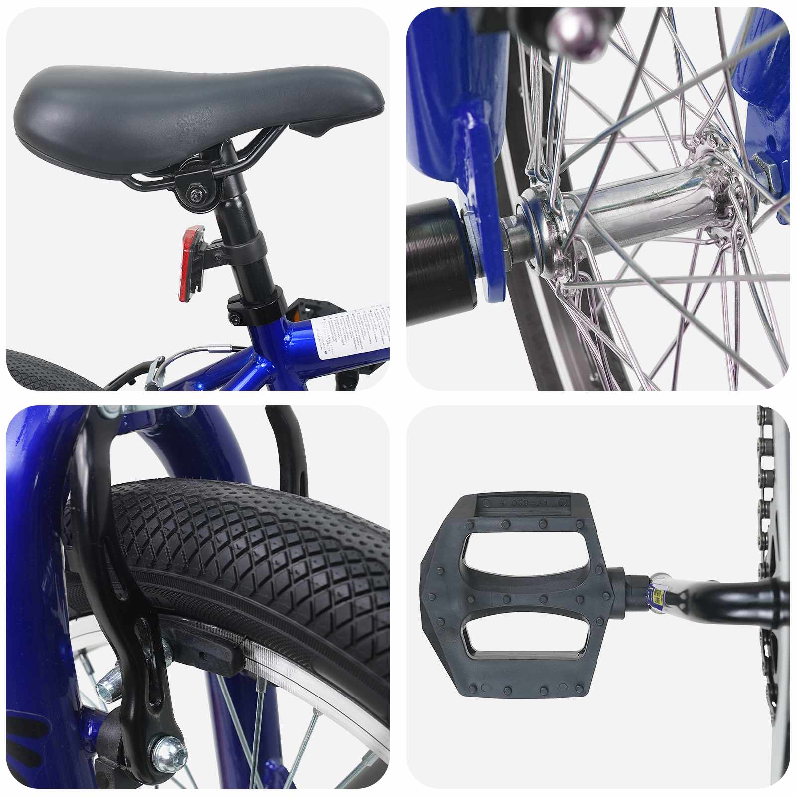 vidaXL BMX 18 Cali dla dzieci w wieku 7-10 lat Ciemnoniebieski