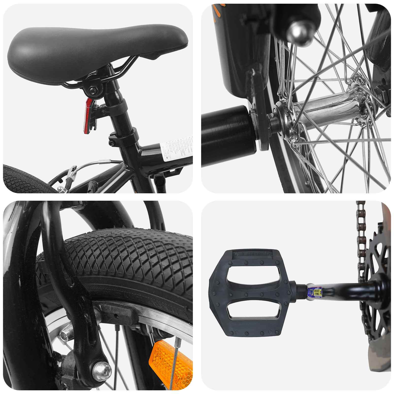 vidaXL BMX 18 Cali dla dzieci w wieku 7-10 lat Czarny