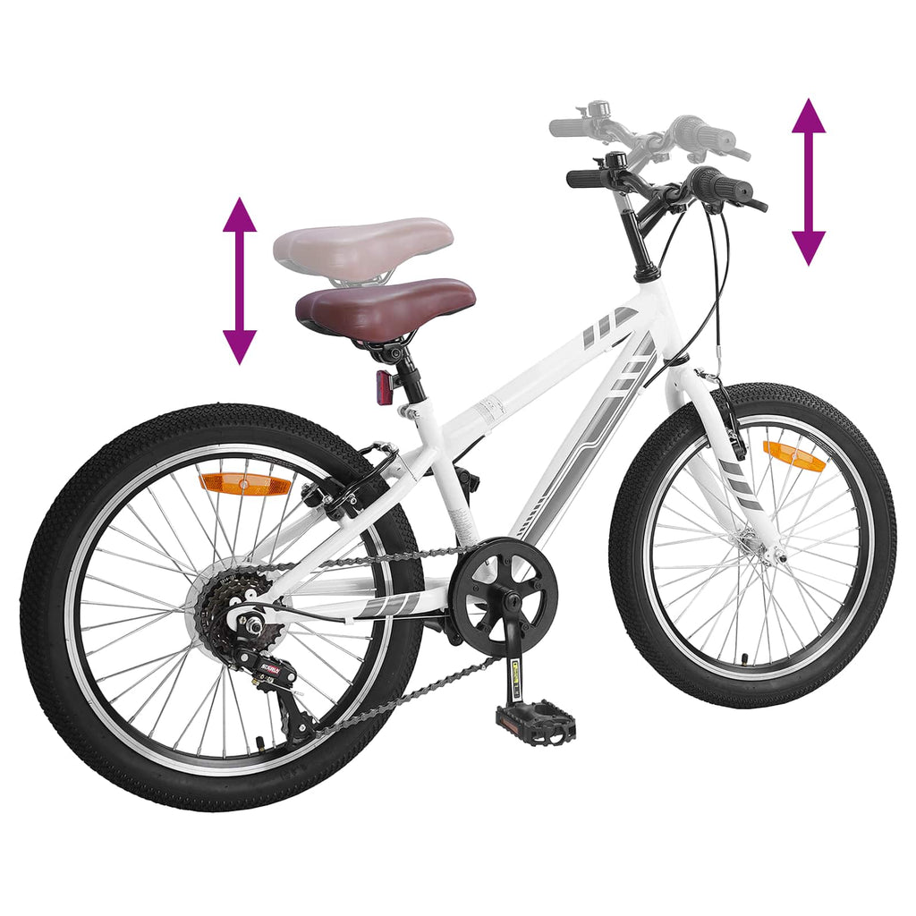 vidaXL Rower Górski 20 Cali 6-Speed dla dzieci w wieku 5-8 lat Biały