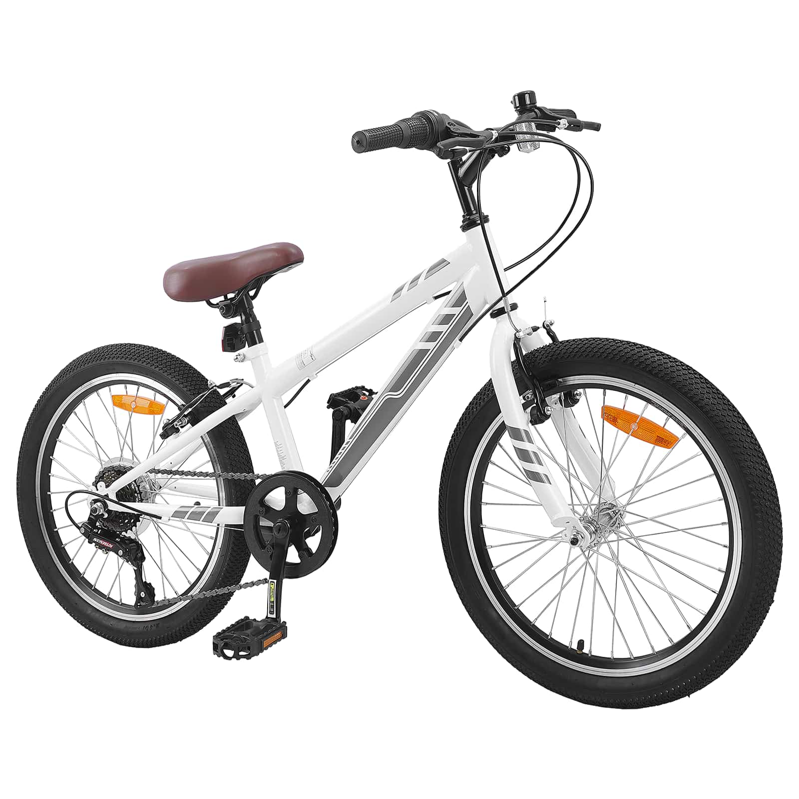 vidaXL Rower Górski 24 Cali 6-Speed dla dzieci w wieku 8-12 lat Biały