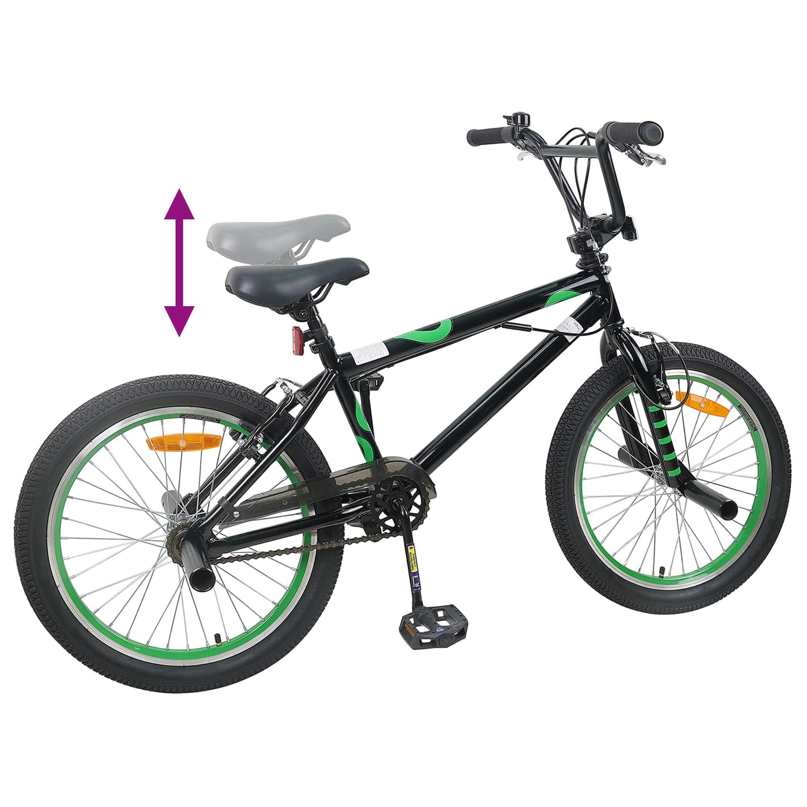 vidaXL BMX 20 Cali dla osób powyżej 9 roku życia Czarny