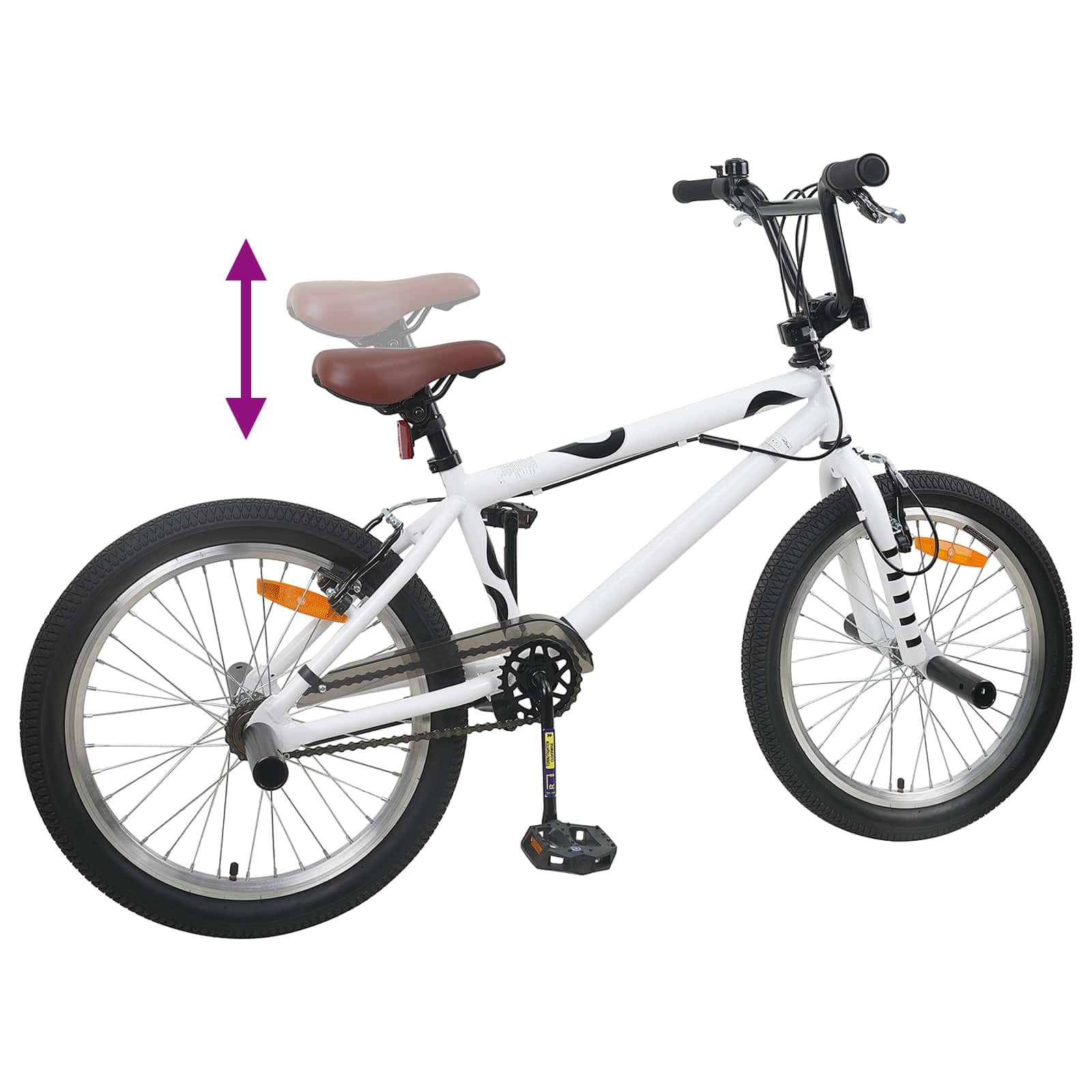 vidaXL BMX 20 Cali dla osób powyżej 9 roku życia Biały