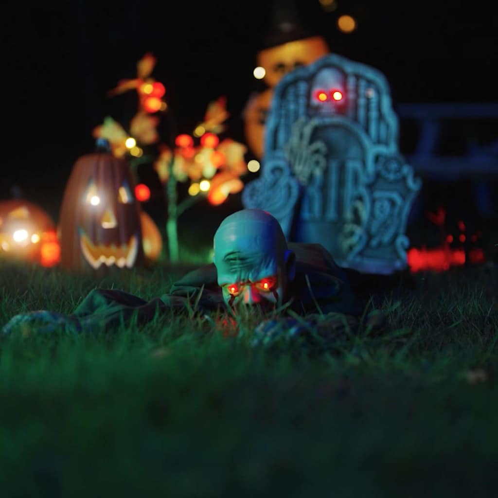 vidaXL Dekoracja halloweenowa zombie SPOOKA zielony 110 x 50 x 21 cm