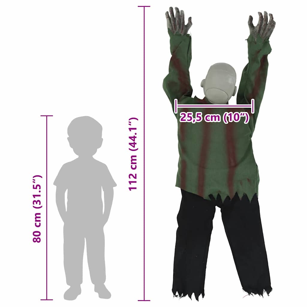 vidaXL Dekoracja halloweenowa zombie SPOOKA zielony 110 x 50 x 21 cm
