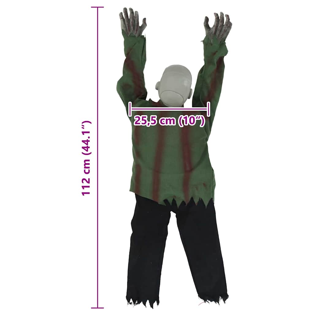 vidaXL Dekoracja halloweenowa zombie SPOOKA zielony 110 x 50 x 21 cm