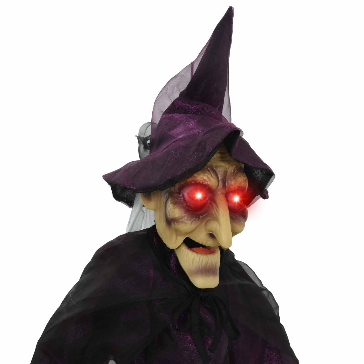 vidaXL Wisząca halloweenowa mówiąca wiedźma Fioletowy 216 x 125 cm