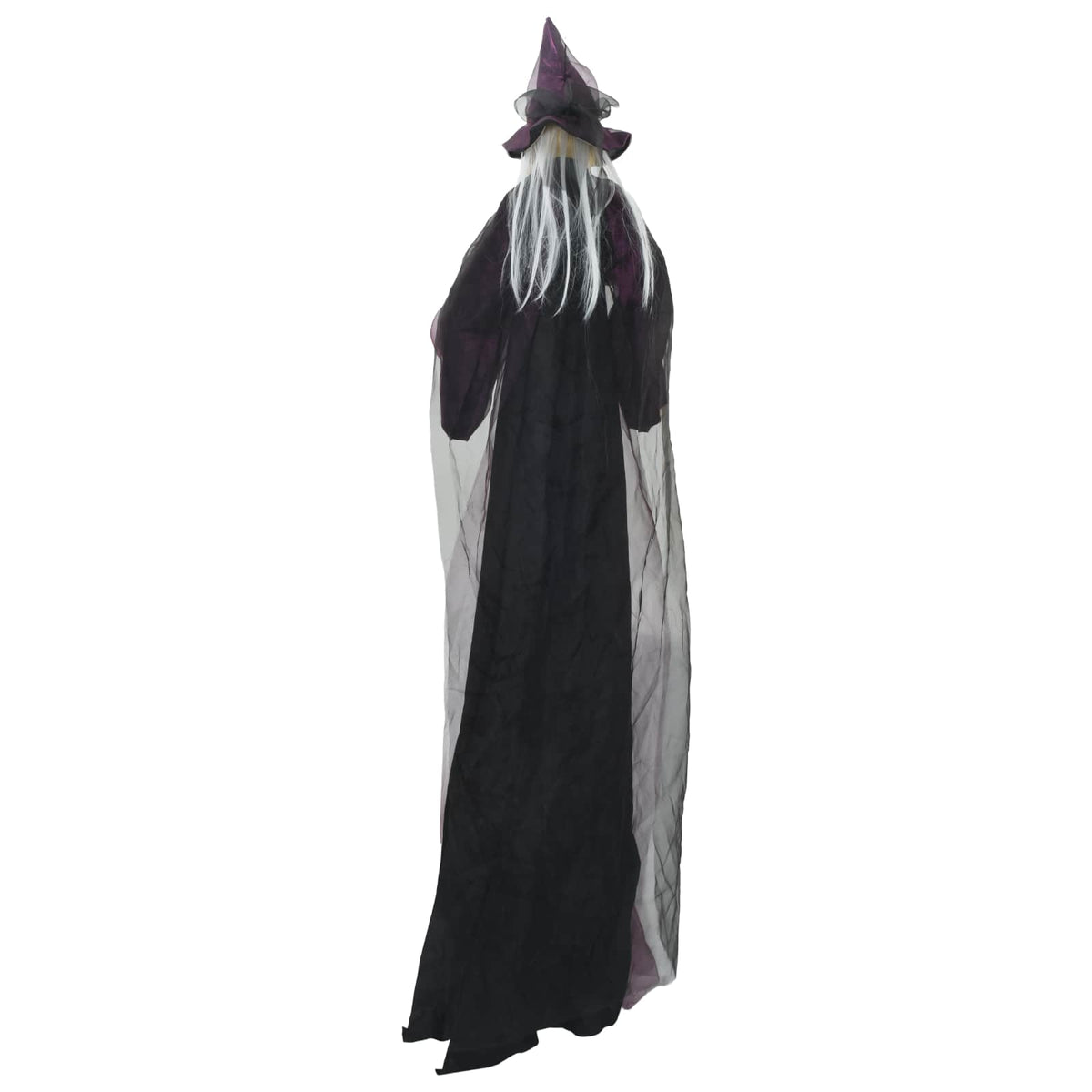 vidaXL Wisząca halloweenowa mówiąca wiedźma Fioletowy 216 x 125 cm