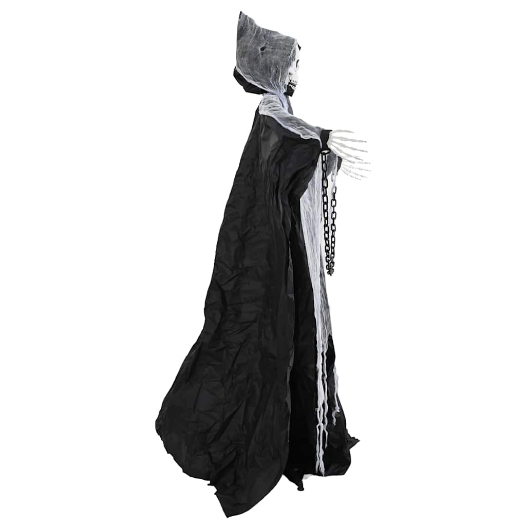 vidaXL Wiszący ponury żniwiarz na Halloween SPOOKA Czarny 112 x 164 cm