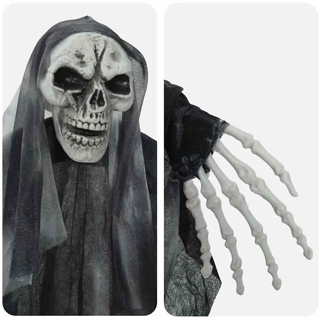 vidaXL Zawieszany Duch Halloween 3 pcs Czarny 66 x 110 cm Poliester