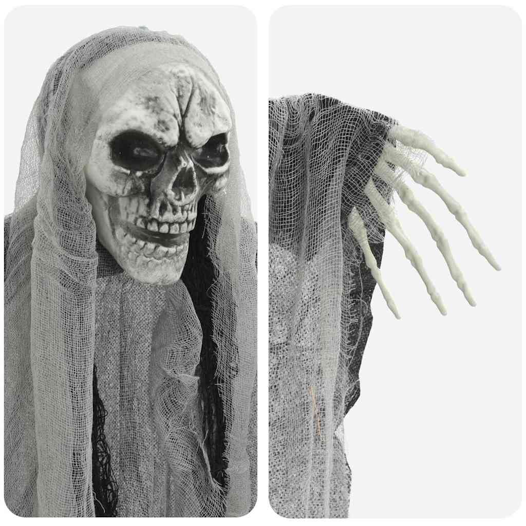 vidaXL Zawieszany Duch Halloween 3 pcs Czarny 66 x 110 cm Poliester