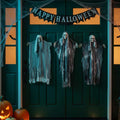 vidaXL Zawieszany Duch Halloween 3 pcs Czarny 66 x 110 cm Poliester